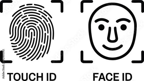 Biometric authentication methods comparison Vector