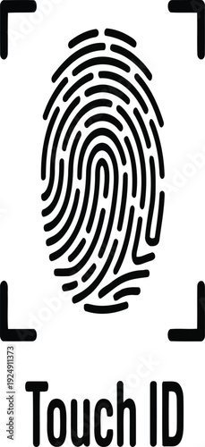 Fingerprint scan for secure touch id authentication Vector