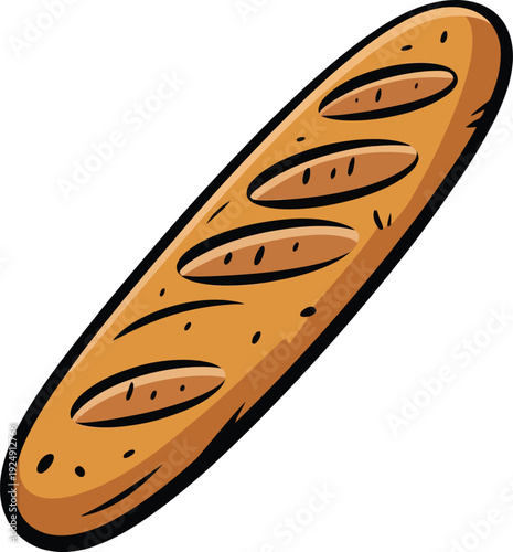 Cute cartoon a illustrator vector baguette