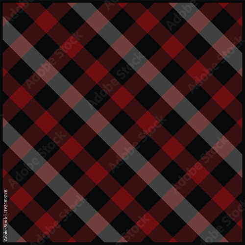 Red and Black Plaid Pattern Fabric Design for Textile Background