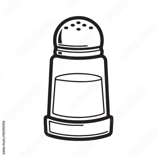 Salt shaker vector icon. Spice symbol. Illustration isolated on white background.
