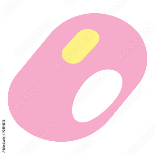 Digital pink mouse representing technology, user interface, and computer accessories in a clean, colorful design, ideal for modern personal computing.