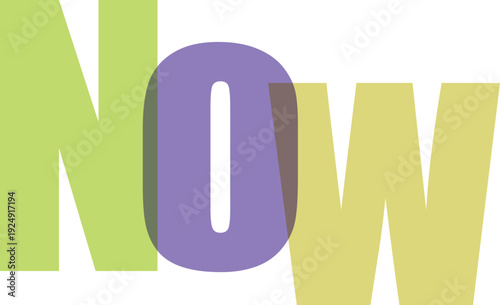 Now bold typographic design with 3d effect on checkered background meaning immediate action and time sensitivity