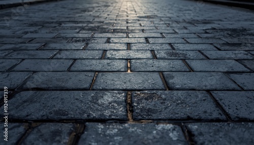 Abstract background. Old cobblestone pavement closeup.