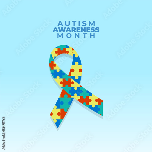 Vector graphic of Autism Awareness Month for Autism Awareness Month celebration.