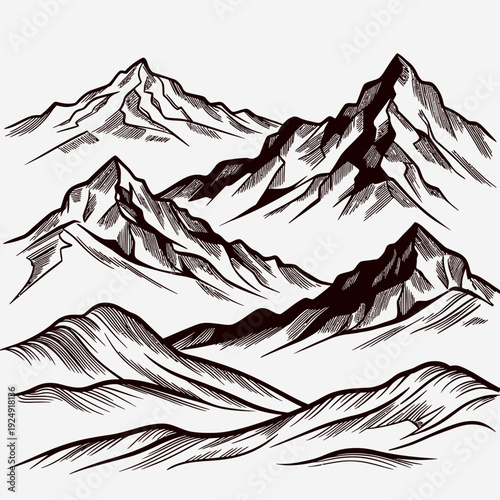 Mountain Range Silhouette vector