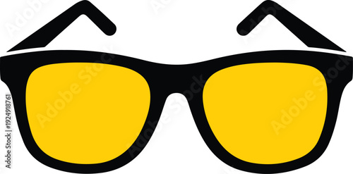 Black Frame Yellow Lens Sunglasses.