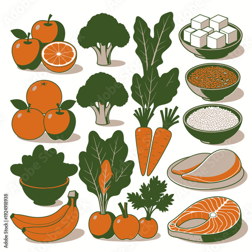Healthy Food Assortment vector