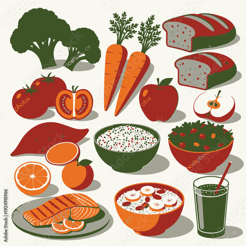 Healthy Food Selection vector