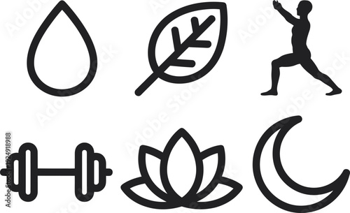 A serene yoga and fitness concept with nature elements