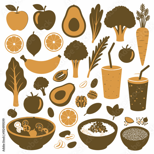 Healthy Food Icons vector illustration