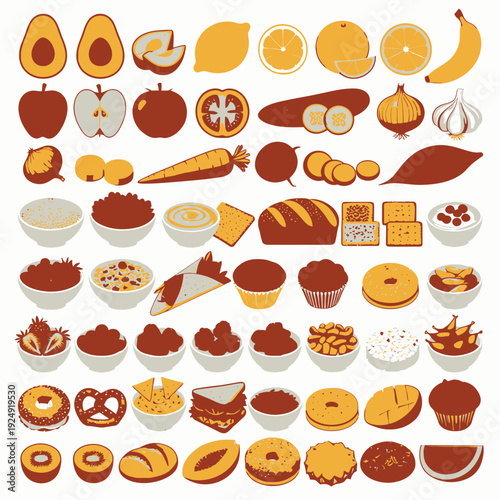 Delicious Food and Fruit Icons