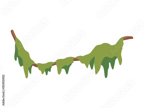 Swamp Moss on Wood Illustration