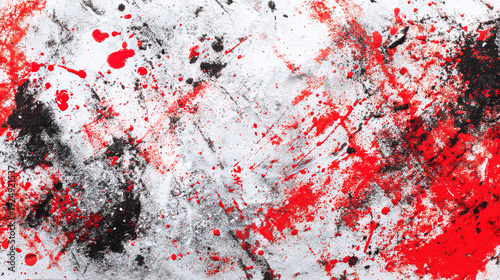 conflict. Red and black paint splatters creating color conflict on textured canvas. wellbeing guides, coaching materials, designed for coaching and self-improvement content.

