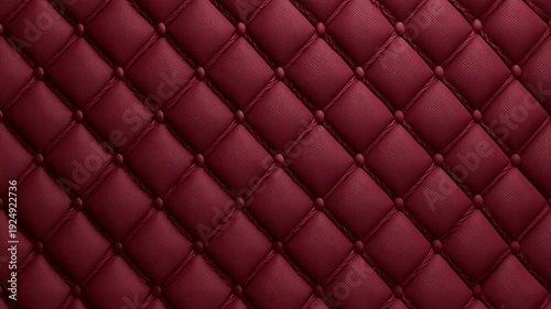 Luxurious macro diamond-patterned upholstery in a maroon color