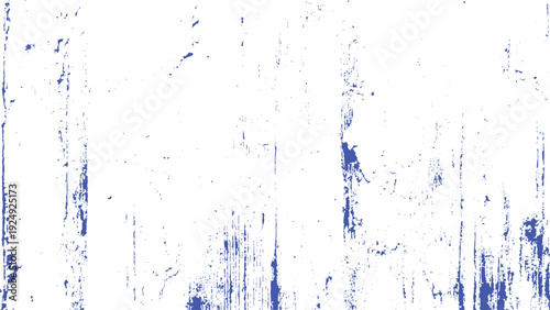 Blue paint stains and splatters on white textured background abstract art design element