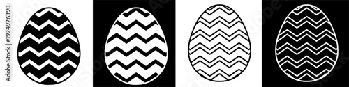 Minimalist Easter Eggs with Chevron Patterns on Dark Background for Holiday Celebrations Graphic Illustration