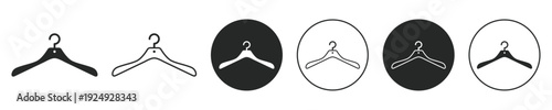 Minimalist Cloth hanger icon set concept of fashion branding or logo vector illustration