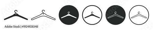 Minimalist Cloth hanger icon set concept of fashion branding or logo vector illustration
