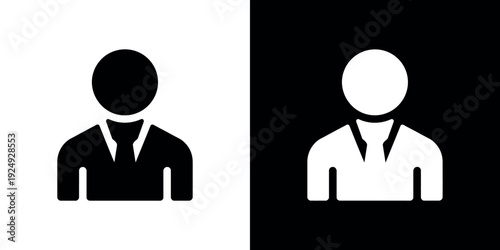 Black and white business person silhouette