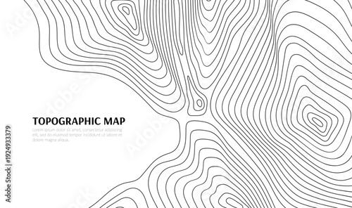 Relief contour topographic map grid background. Ocean depth contour pattern topographic vector wallpaper, marine navigation map backdrop. Geography contour cartography background with linear pattern