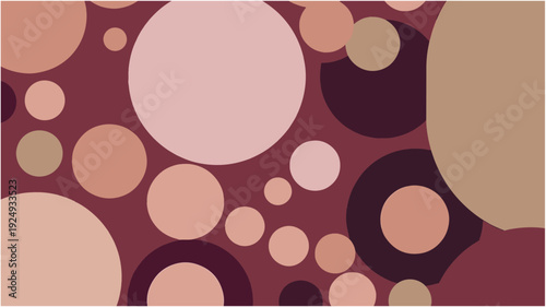 Colorful Irregular Circle and Bubble Pattern with Dominant Burgundy Color
