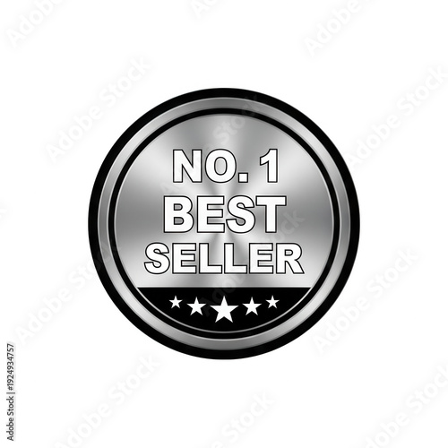 Award badge featuring a star with the words no best seller inscribed on it.