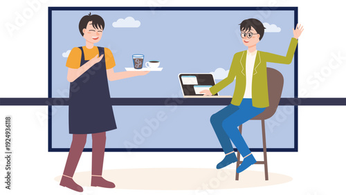 Young People Spending Time Together in Coffee Shop