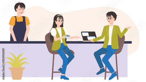 Casual Meeting at Coffee Shop With Friendly Atmosphere