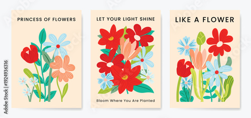 Spring Floral invitation card background vector. Minimal hand drawn botanical flowers template background. Design illustration for wedding, vip cover, poster, rsvp modern card, birthday party.