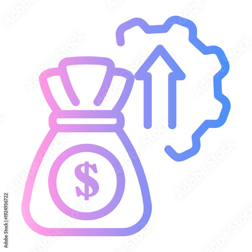 revenue growth Line Gradient Icon