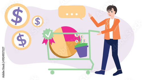 Financial Report Analysis With Business Character Scene