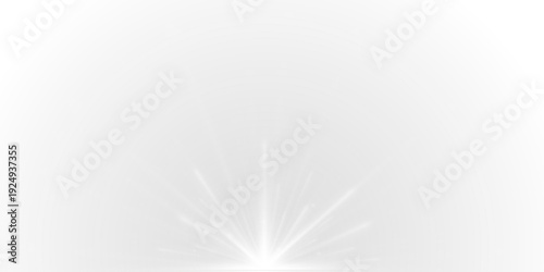 Luminous white sparkle explosion highlights energy and light. Lens flare creates depth and magic effect. Perfect transparent overlay for design