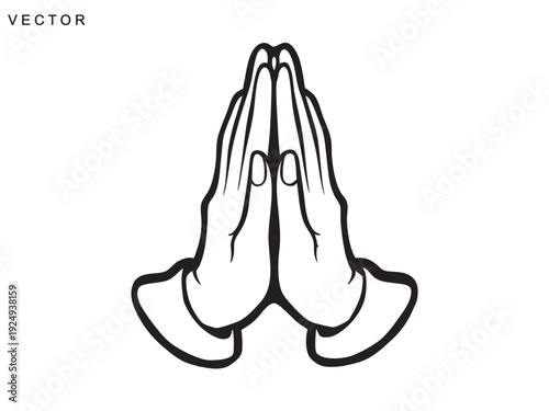 Praying hands icons, praying hands logo silhouette, praying hands vector illustration