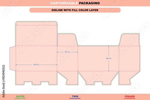 Auto bottom snap lock product box dieline for custom retail packaging easy to use die line professional folding carton layout for modern production