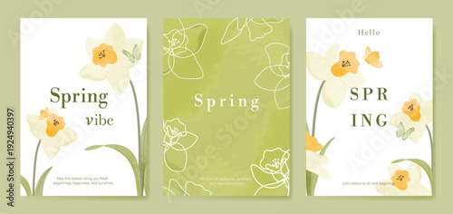 watercolor Spring Floral invitation card vector. Hand drawn botanical flowers template background. Design illustration for wedding, vip cover, poster, rsvp modern card, birthday party.