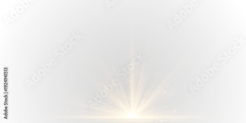 Radiating orange solar flare with glitter particles. Smooth rays highlight brightness and warmth. Transparent PNG for overlay graphics