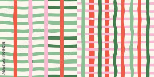 Abstract pattern of colorful vertical and horizontal lines with varying widths