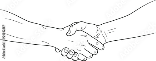 Two hands shaking in a firm and friendly handshake gesture.