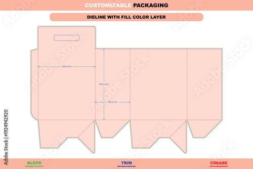 Modern auto lock bottom tuck end box variations folding carton dieline template custom dimensions for secure retail customizable shipping packaging design die line