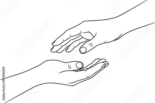 Two hands gently grasping each other in a simple yet meaningful connection.