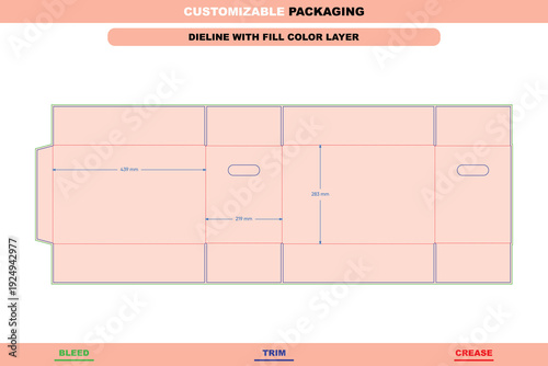 Moving cartons folding carton dieline template custom dimensions for durable shipping and customizable storage packaging structure modern professional die line