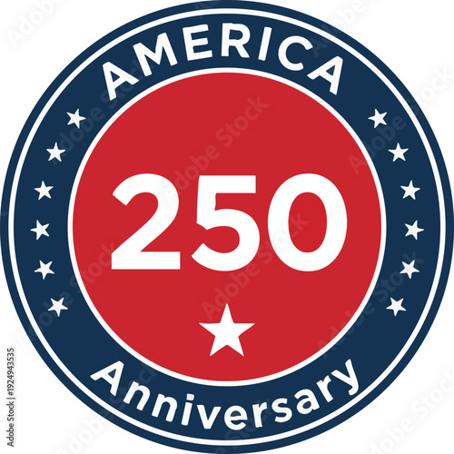 USA 250th Anniversary Commemorative Round Badge Logo