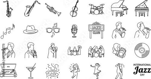 A collection of diverse icons depicting various human activities and objects