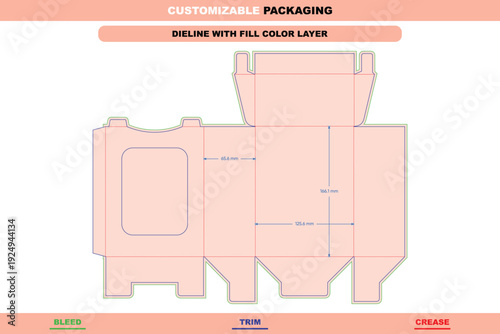 Tuck end box variations with premium window folding carton dieline template custom dimensions detailed die line for gift and customizable retail packaging design