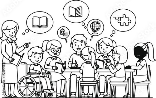 A diverse group of people collaborating in a busy, creative office environment