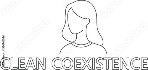 Minimalist illustration promoting harmony between humans and nature