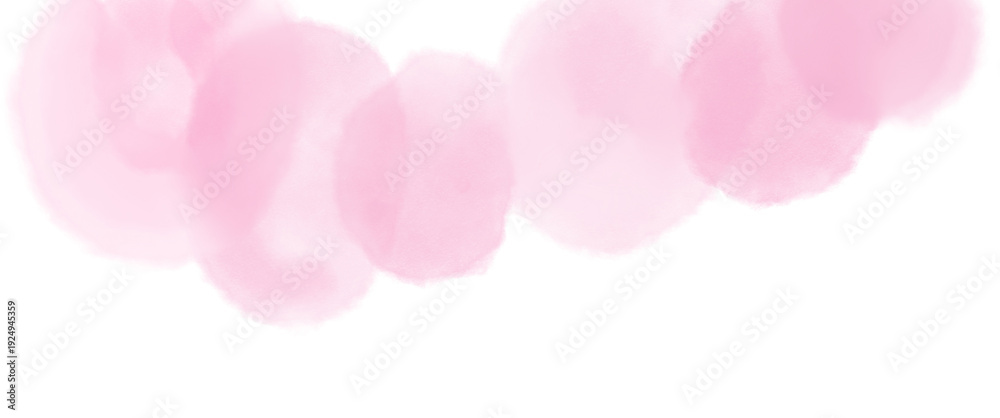 Naklejka premium 水彩の滲んだ薄ピンクの花びらあしらいイラスト素材