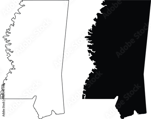 Black and white map highlighting the state of alabama with a focus on its shape and outline