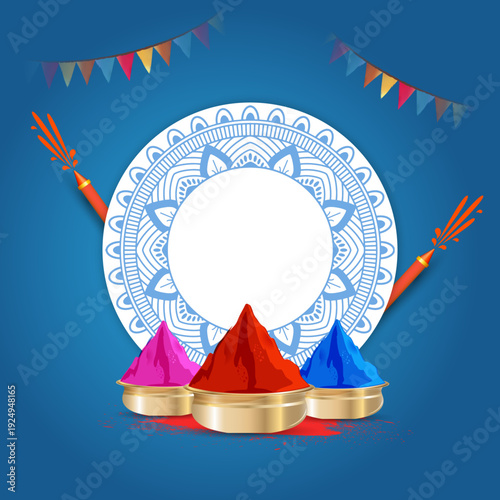 vector illustration of Indian festival happy Holi greetings background.